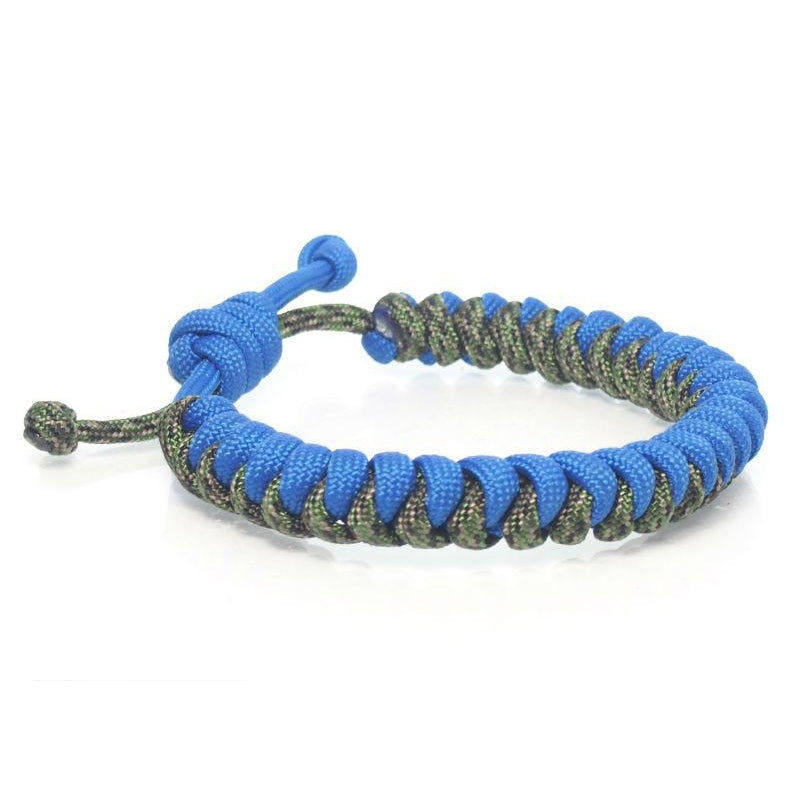Nylon Parachute Cord Adjustable Bracelet Blue/Green