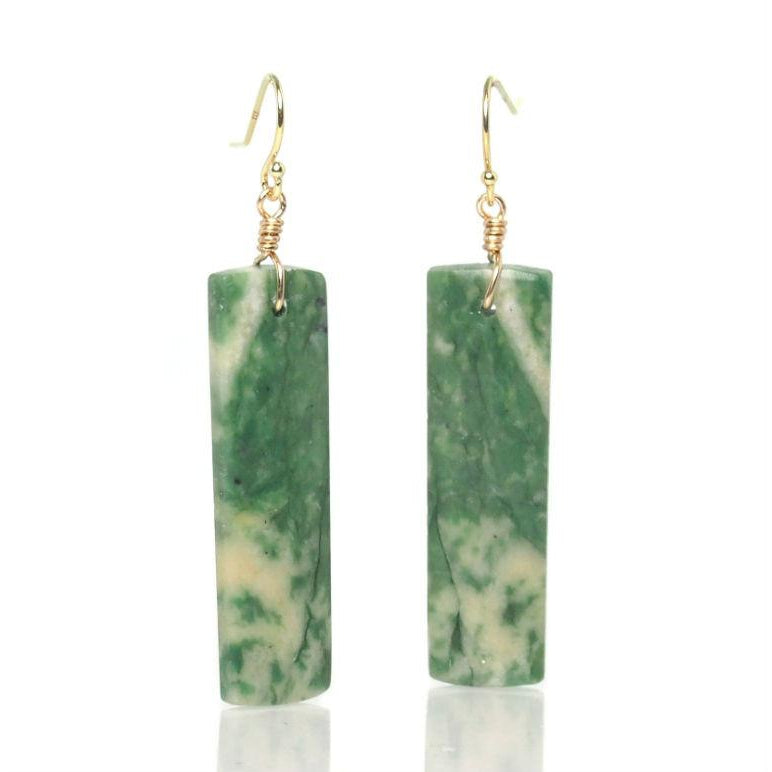 Green Mountain Jade Earrings with Gold Filled French Ear Wires