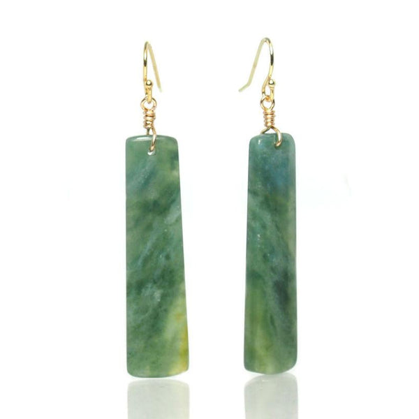 Mountain Jade Earrings with Gold Filled French Ear Wires