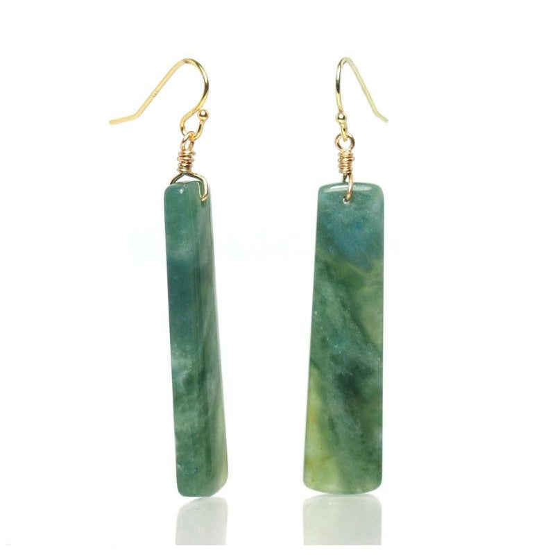 Mountain Jade Earrings with Gold Filled French Ear Wires