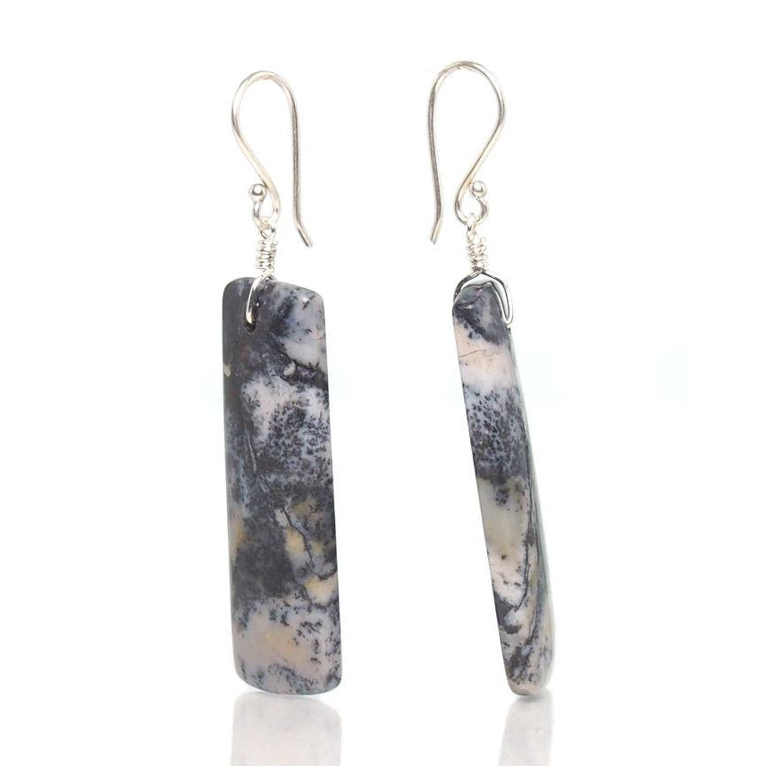 Amethyst Sage Chalcedony Earrings with Sterling Silver French Ear Wires