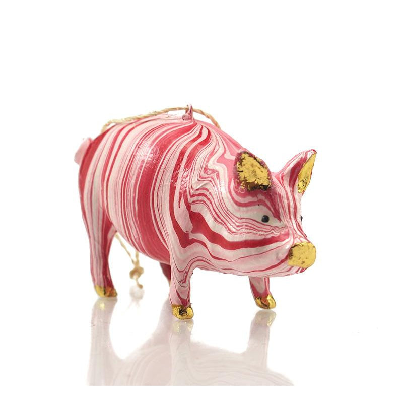 Marbled Pig Ornament