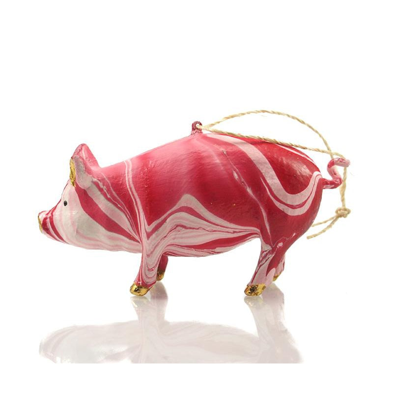 Marbled Pig Ornament
