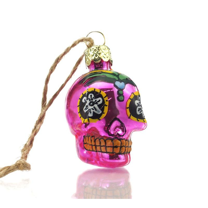 Small Day of the Dead Glass Ornament