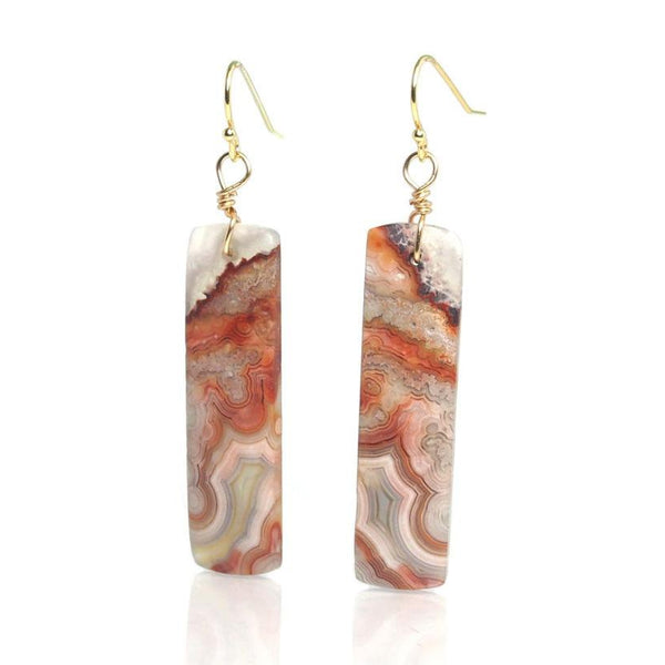 Laguna Lace Agate Earrings with Gold Filled French Ear Wires