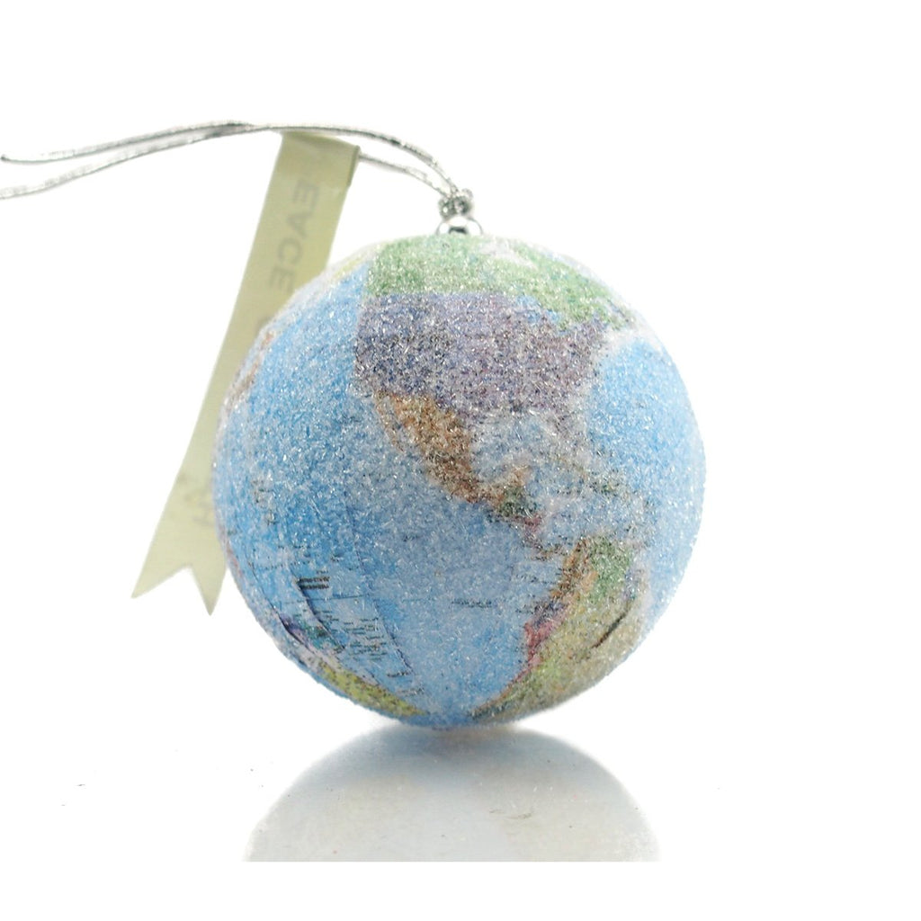 Glitter Peace Globe Ornament