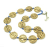 Baoule Authentic Hand Cast Brass Beads Necklace Medium with Classic Sun Disc Shapes Punched Holes