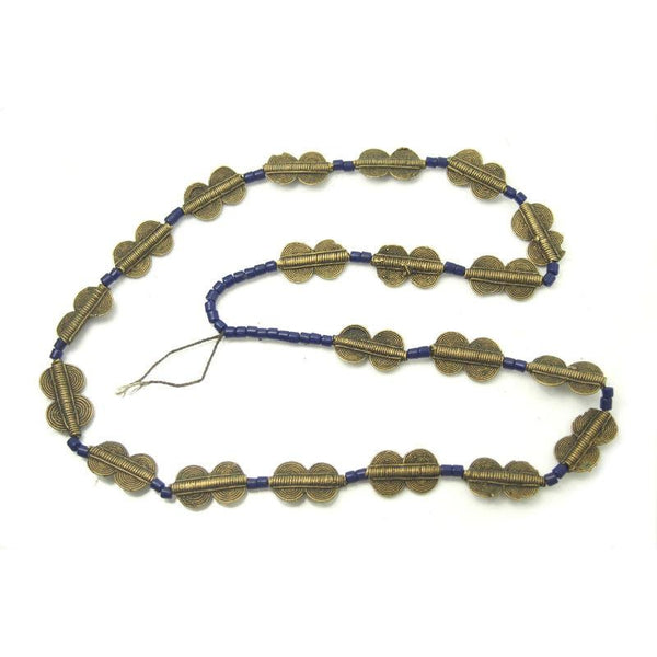 Baoule Authentic Hand Cast Brass Beads Necklace SMALL Figure 8's