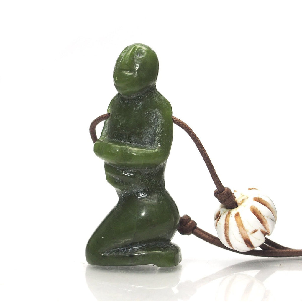 Jade Kneeling Buddha Figure