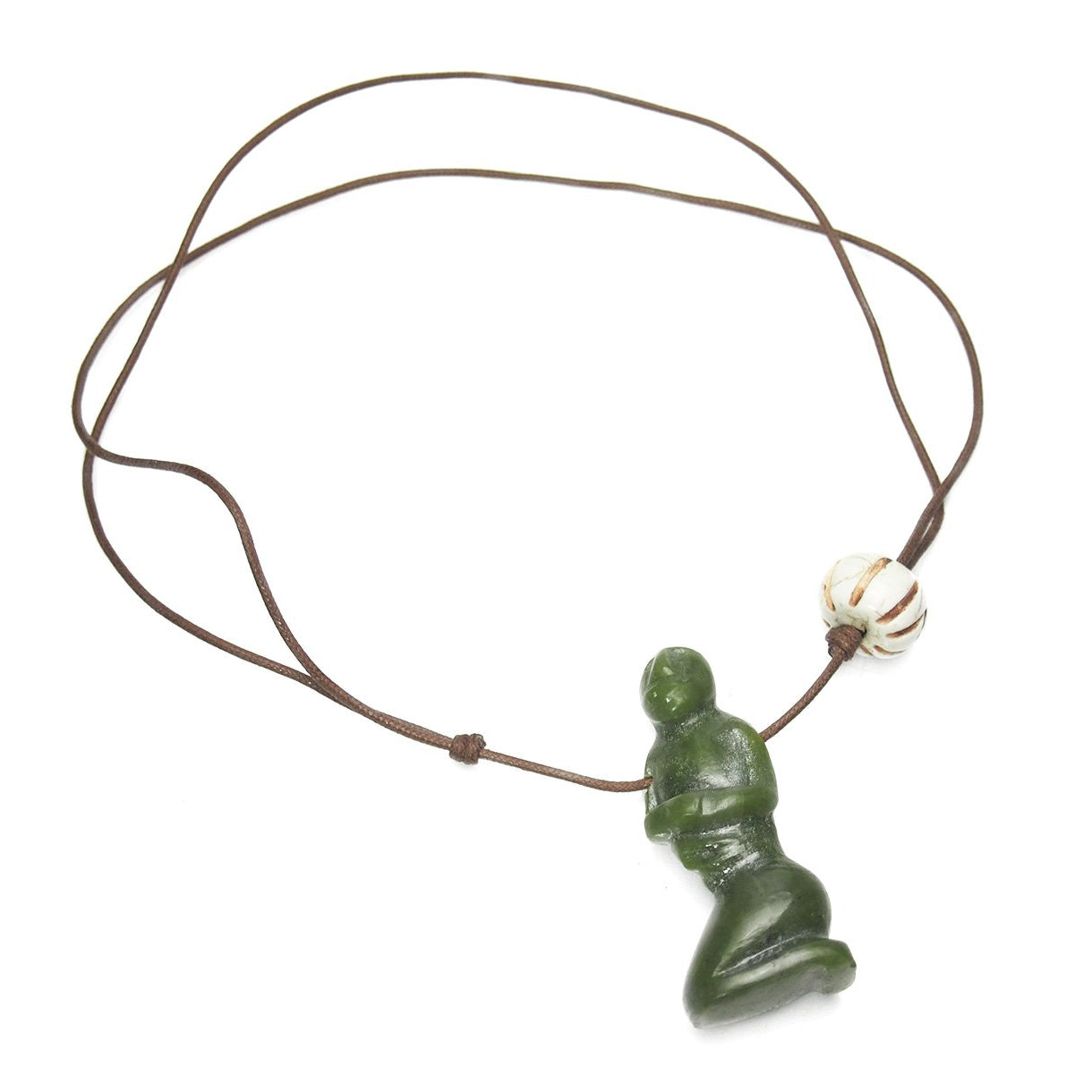 Vintage Buddha & Feather Charm Necklace Wire Wrapped Czech 