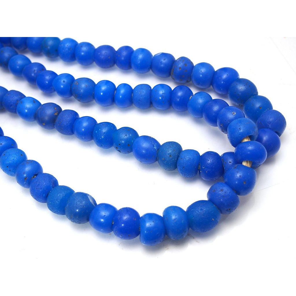 Dutch Cerulean Blue Hand Wound Beads 18th-19th Century Dogon Heirloom Beads