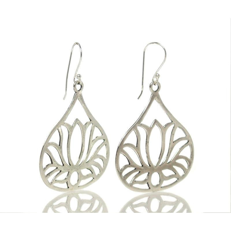 Sterling Silver Lotus Blossom Earrings, Large – Beads of Paradise