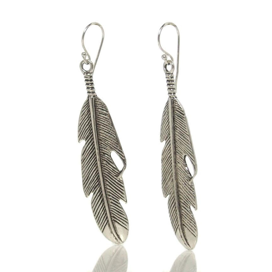 Sterling Silver Feather Earring (Thin)