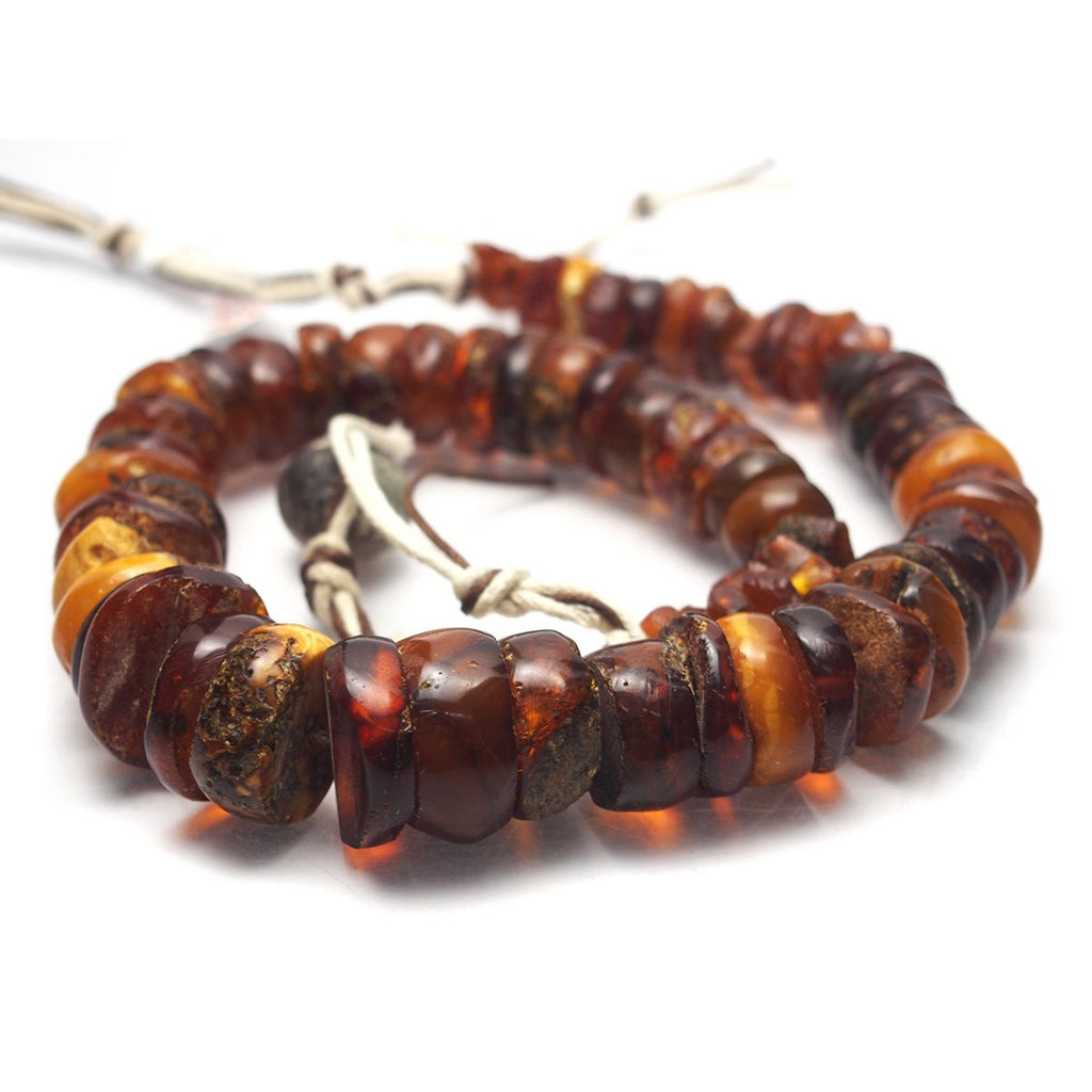 Natural Baltic Amber Sliced Nugget Trade Necklace/Strand