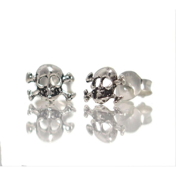 Sterling Silver Mini Skull/Crossbone Stud Earrings