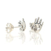 Sterling Silver Heart in Hand Stud Earrings
