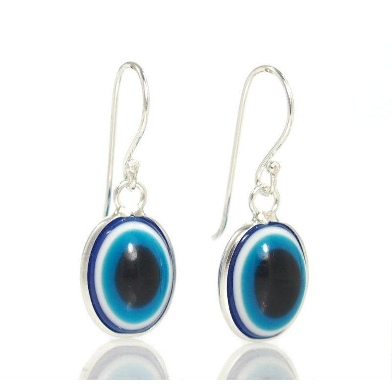 Sterling Silver Deep Blue Eye Earrings