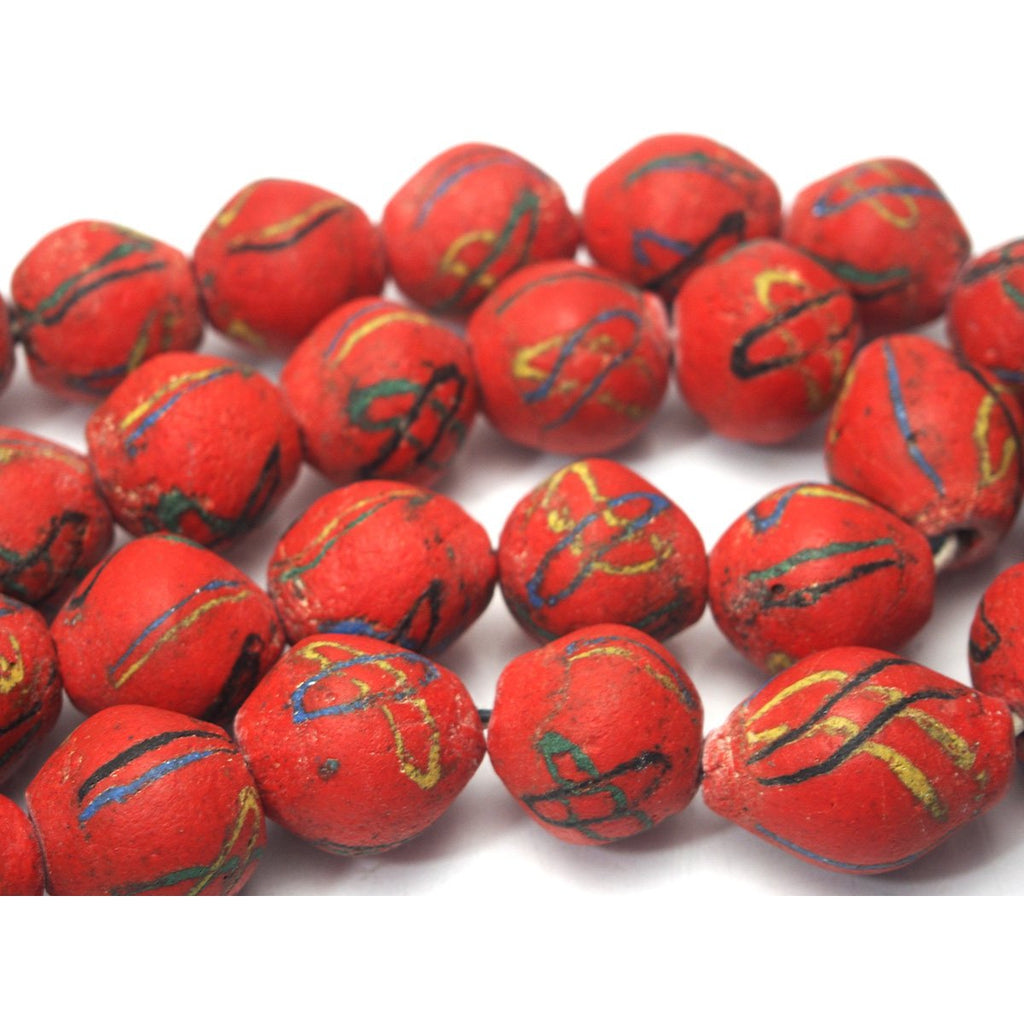 Akoso Rare Red Heirloom Powder Glass Beads from Ghana
