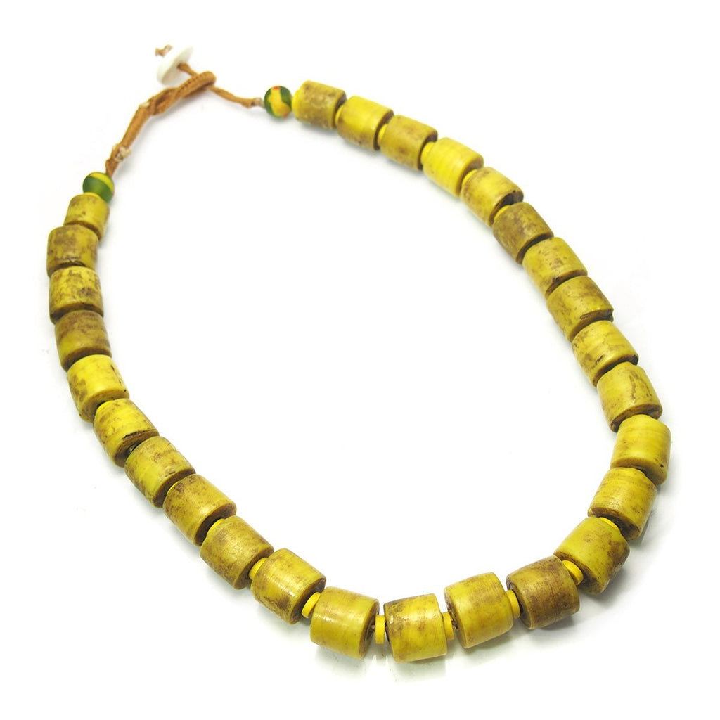 Indian "Amber" Glass Column Trade Bead Necklace/Strand circa 1950's