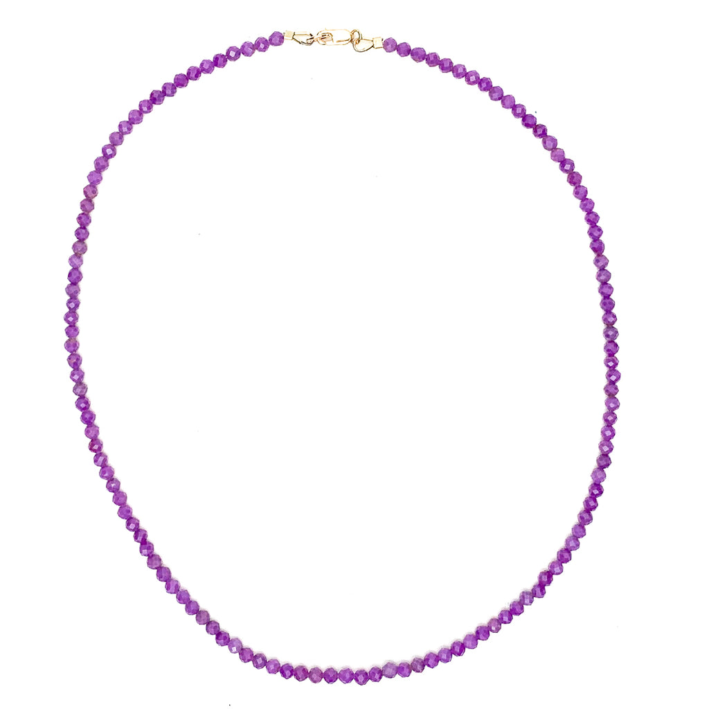 Phosphosiderite Faceted 4mm Necklace With Gold-Filled Lobster Clasp
