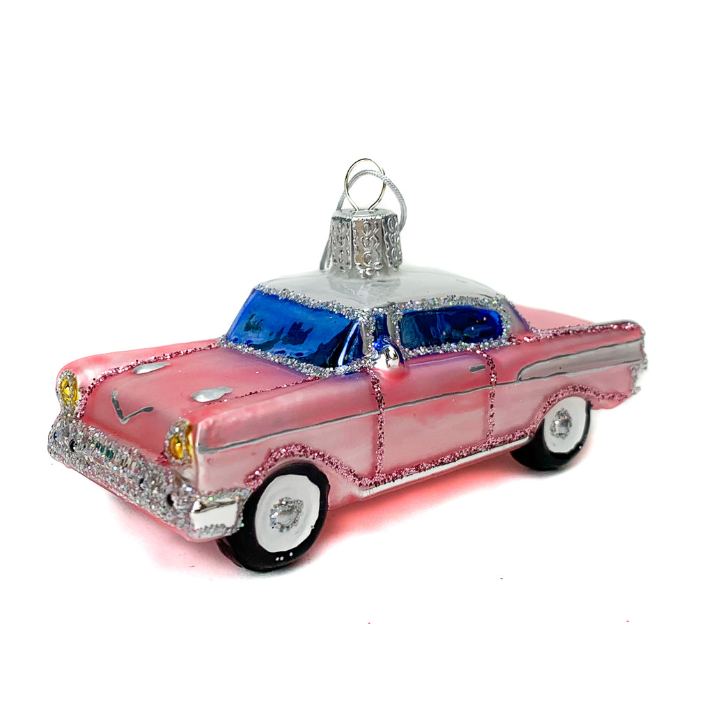 "We're Going Ringing on the Freeway of Love in a Pink Cadillac" Ornament