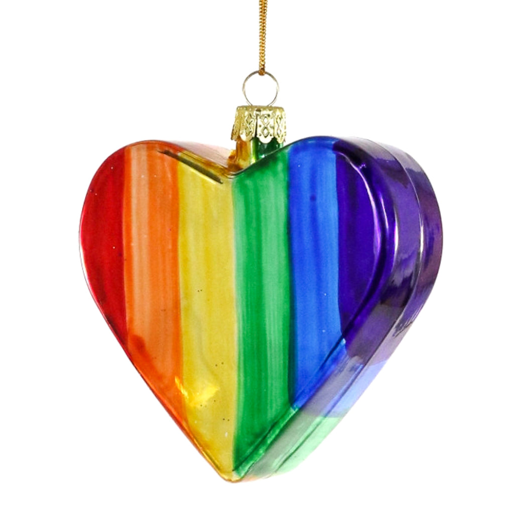 Rainbow Heart Ornament Small