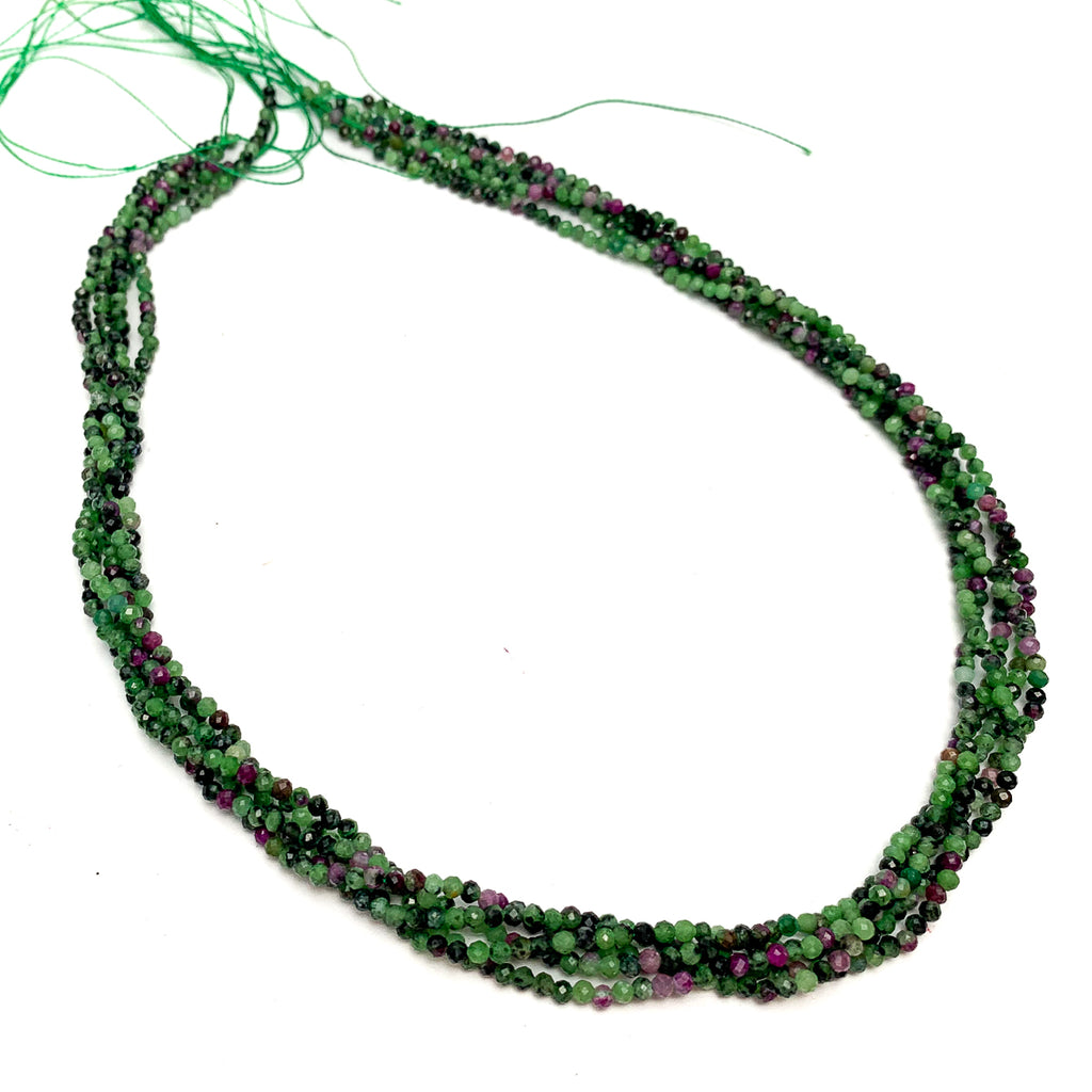 Ruby Zoisite 2mm Faceted Rounds