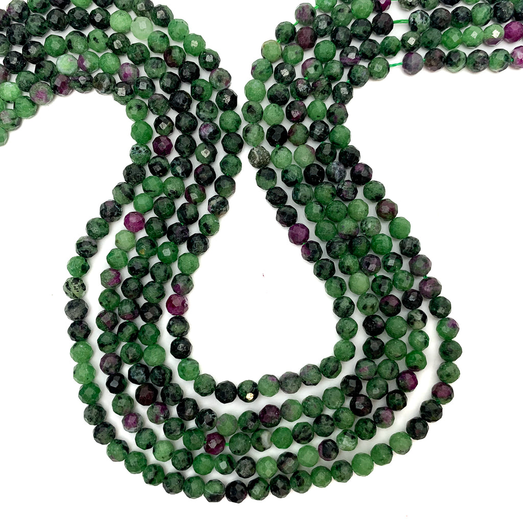 Ruby Zoisite 4mm Faceted Rounds
