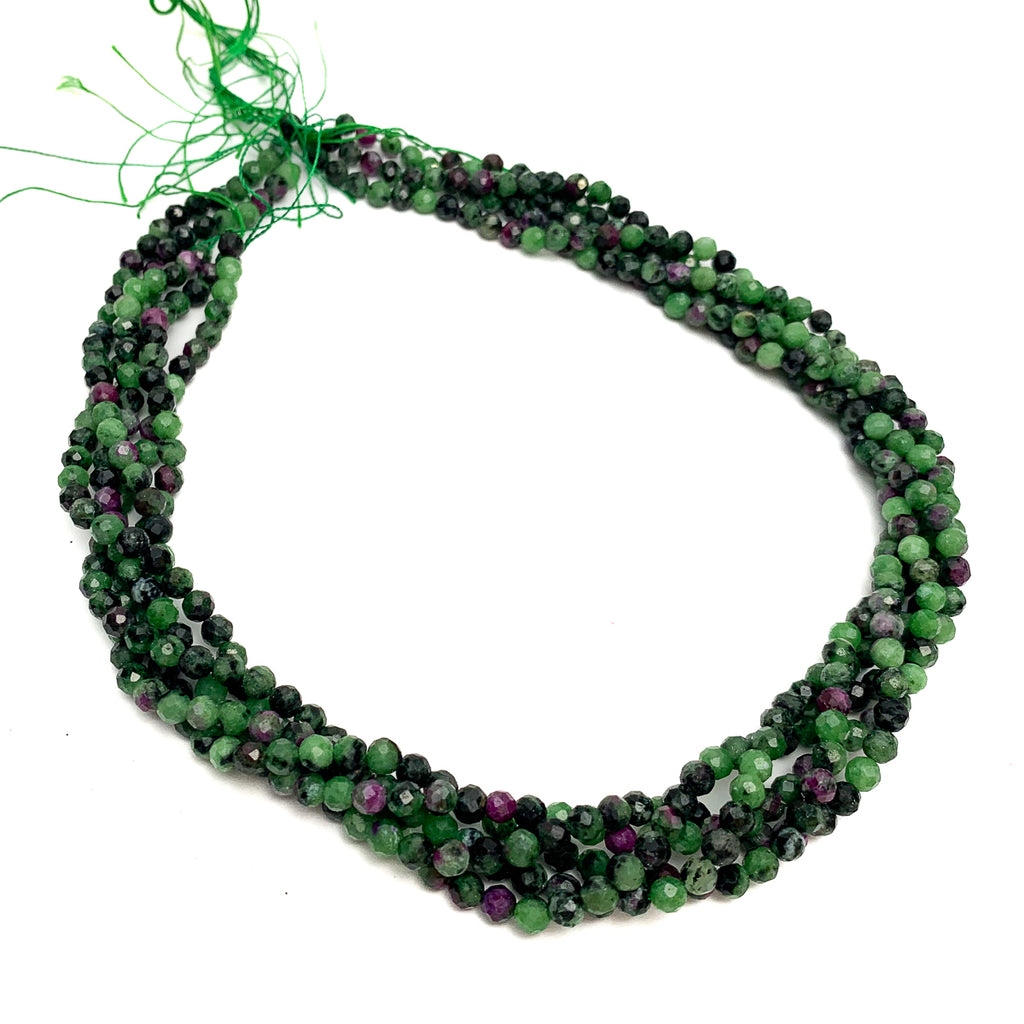 Ruby Zoisite 4mm Faceted Rounds