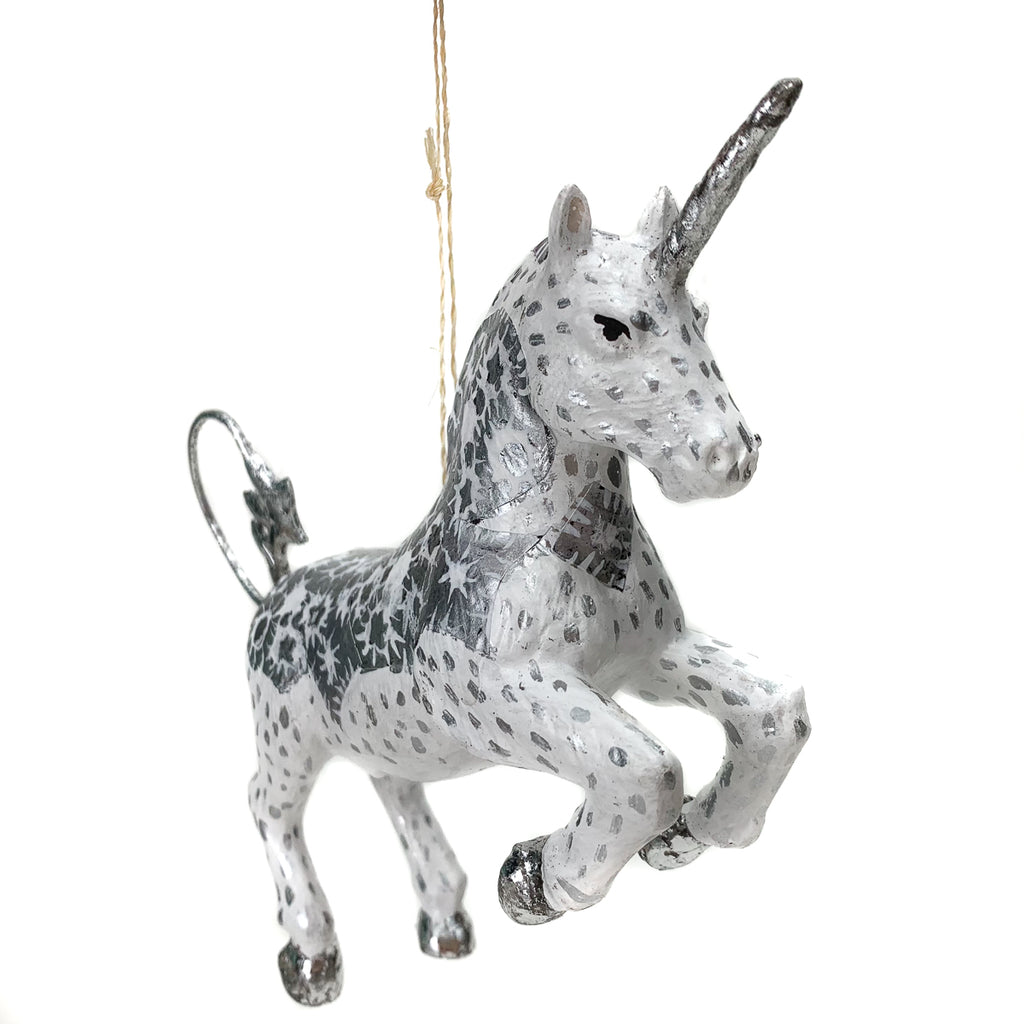 Unicorn Silver Filigree Large Ornament