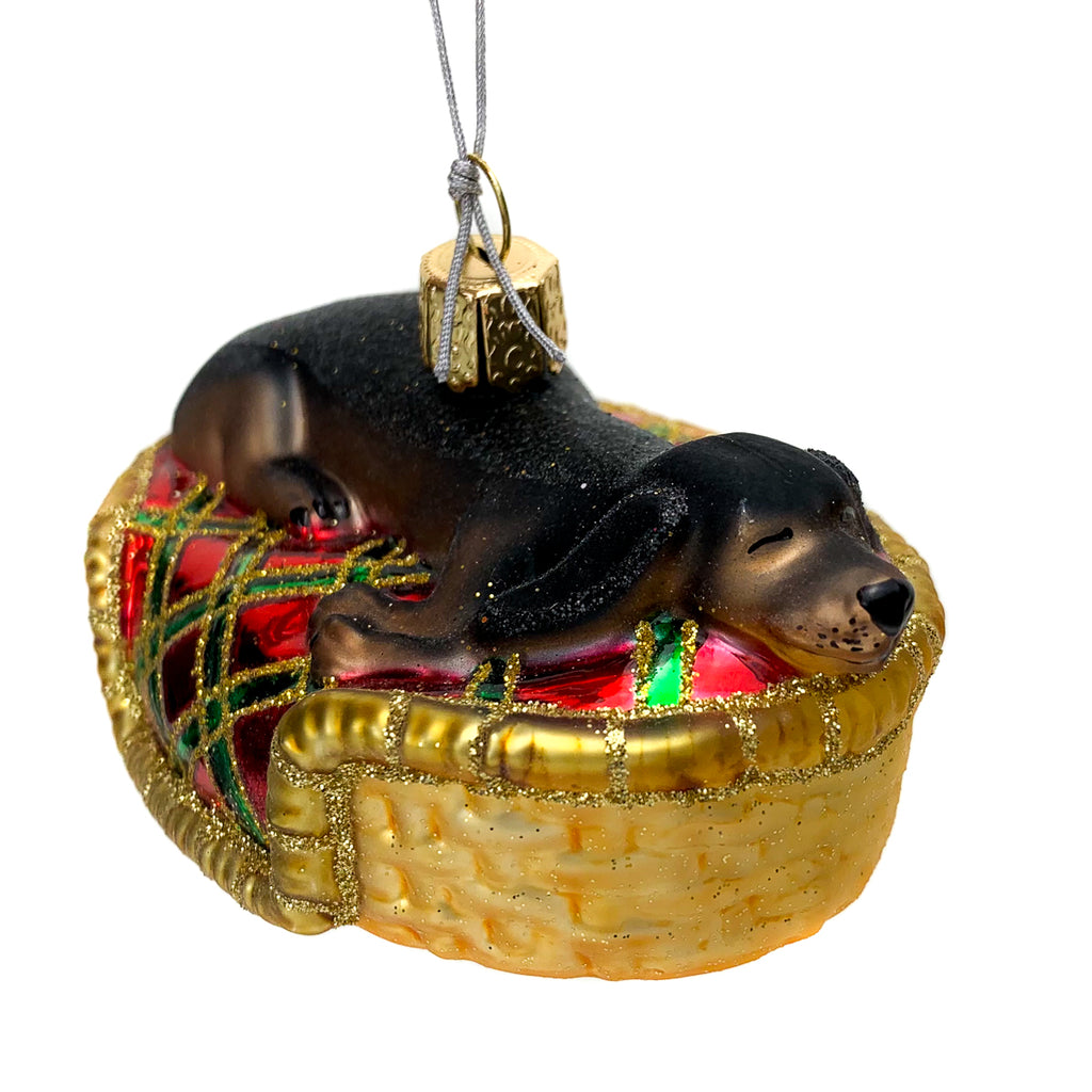Sleepy Dachshund Ornament