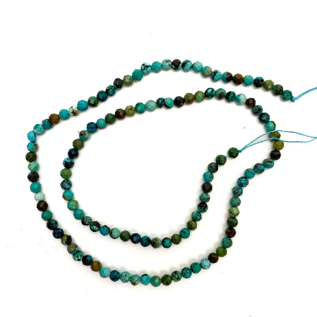Tibetan Turquoise 3mm Faceted Rounds