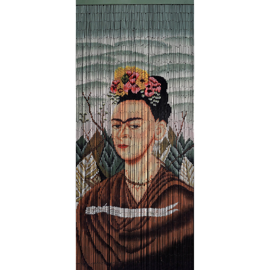 Bamboo Beaded Curtain Hand Painted-Frida Kahlo