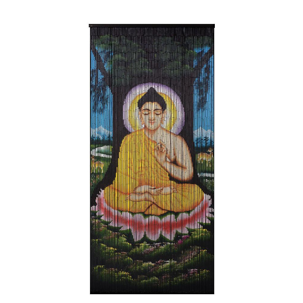 Bamboo Beaded Curtain Hand Painted-Buddha Bodhi