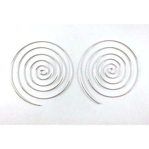 XL Spiral Sterling Silver 60mm Hoop Earrings