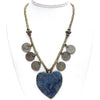 Afghan Coin &  Lapis Lazuli Heart Necklace
