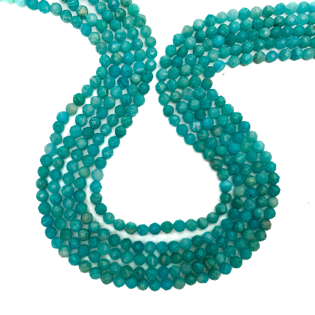 Amazonite Peruvian 4mm Faceted Beads