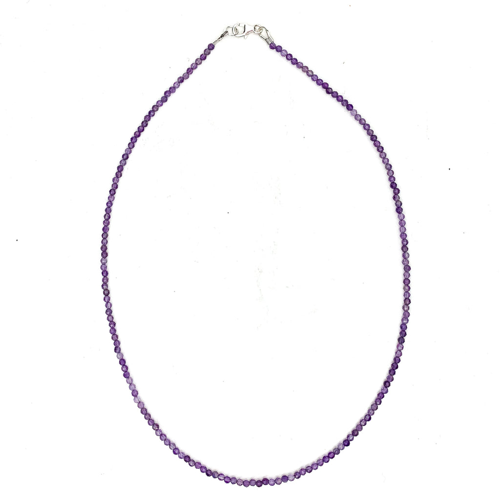 Amethyst Necklace With Sterling Silver Trigger Clasp