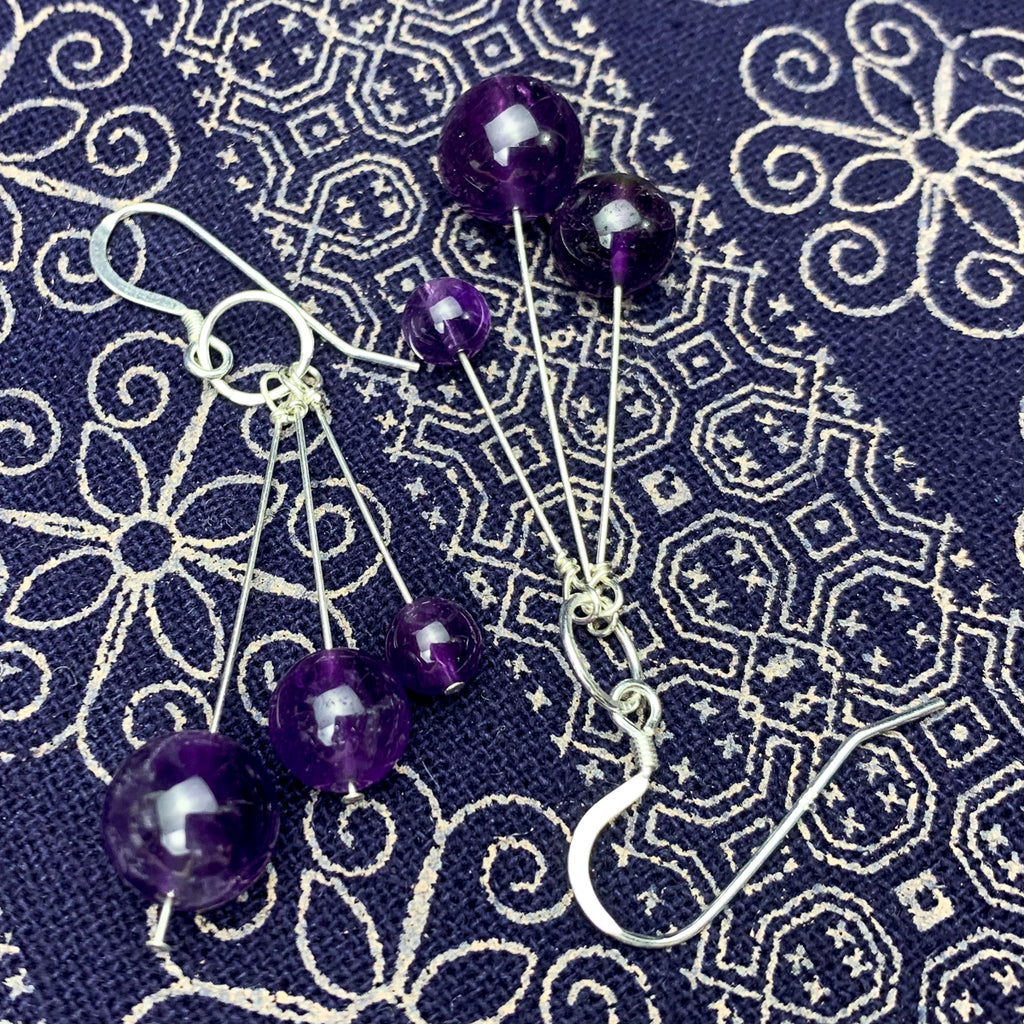 Amethyst Earrings With Sterling Silver French Earwires
