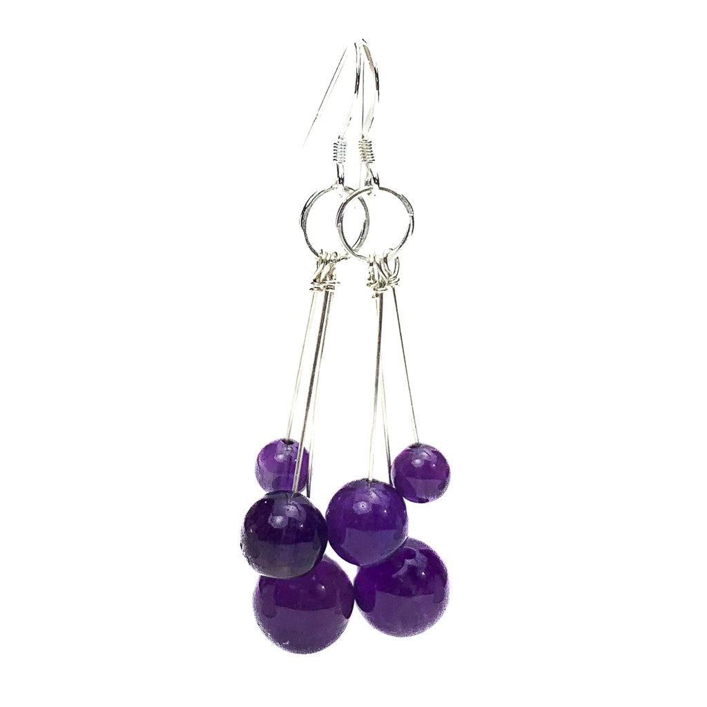 Amethyst Earrings With Sterling Silver French Earwires