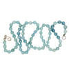 Aquamarine 6mm Knotted Necklace With Sterling Silver Trigger Clasp