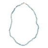 Aquamarine 6mm Knotted Necklace With Sterling Silver Trigger Clasp