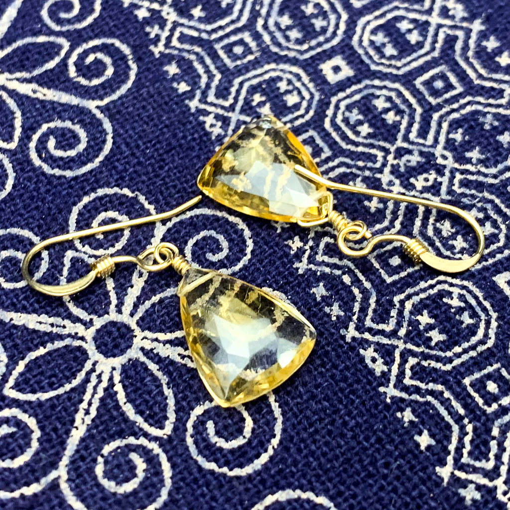 Citrine Earrings With Gold Filled French Earwires
