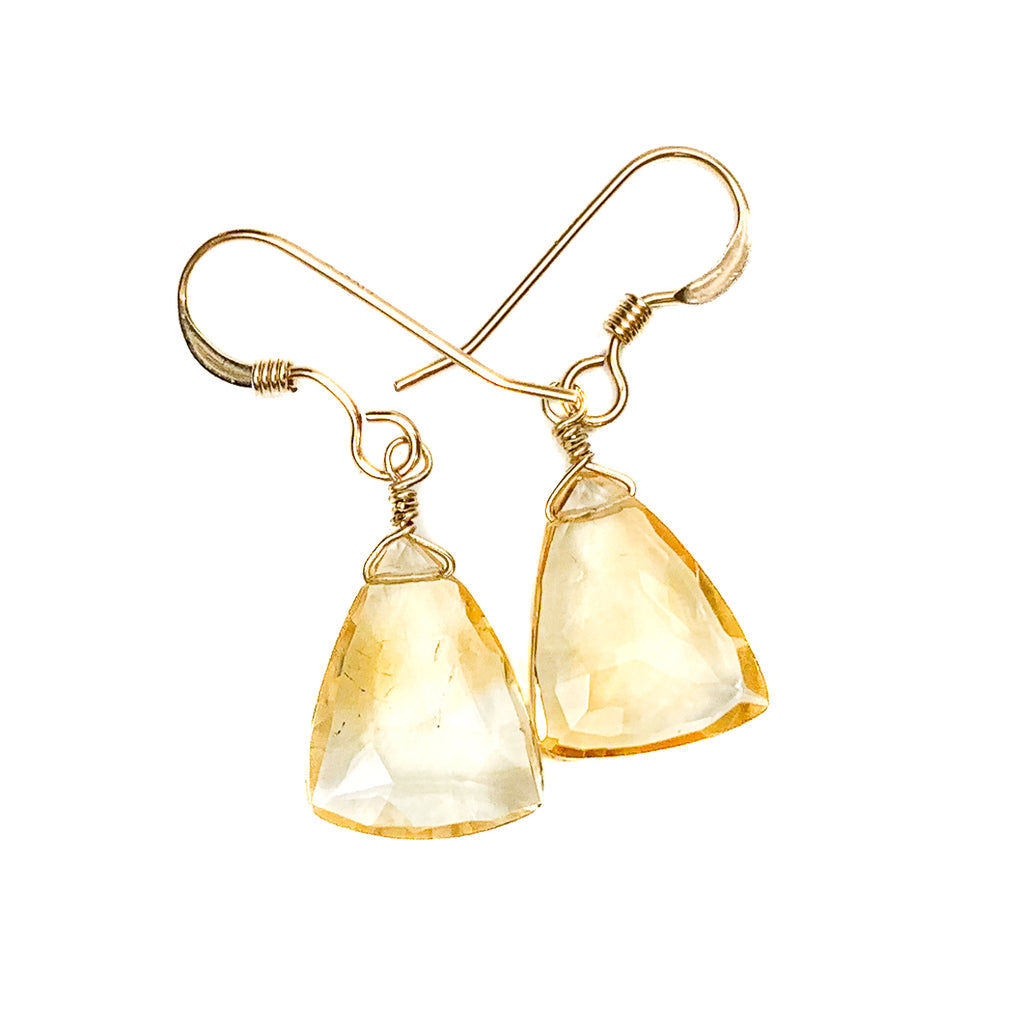 Citrine Earrings With Gold Filled French Earwires