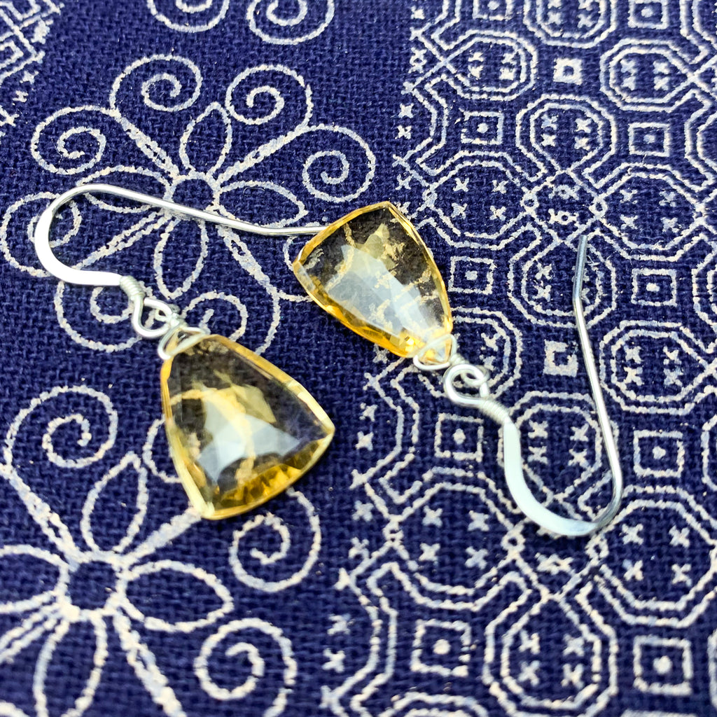 Citrine Earrings With Sterling Silver French Earwires