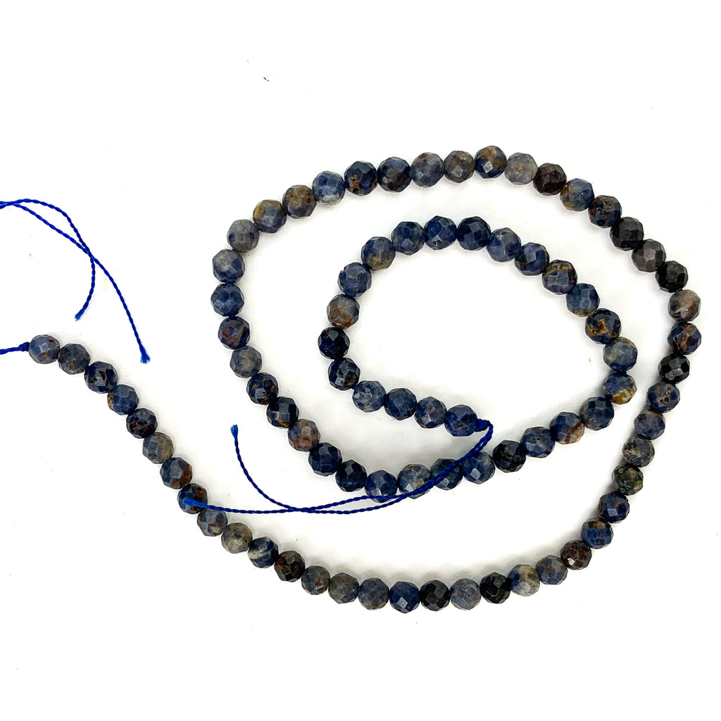 Dumortierite Sunset 4mm Faceted Rounds
