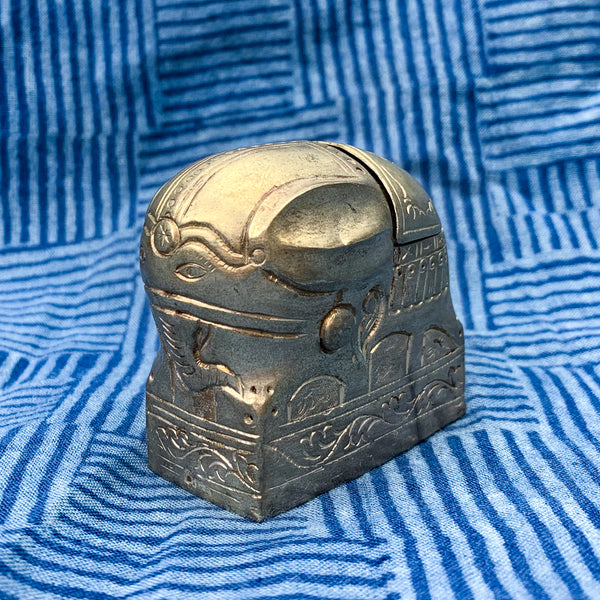 Elephant White Copper Mini Treasure  Box
