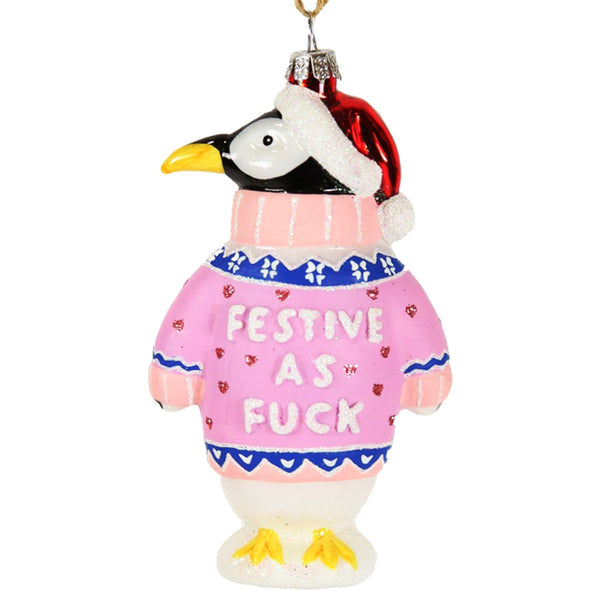 Festive AF Penguin Ornament