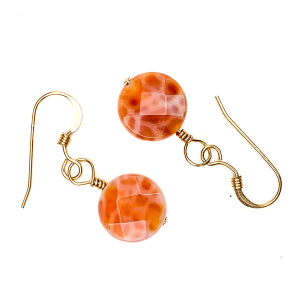 Fire Agate Earrings With Gold-Filled French Earwires