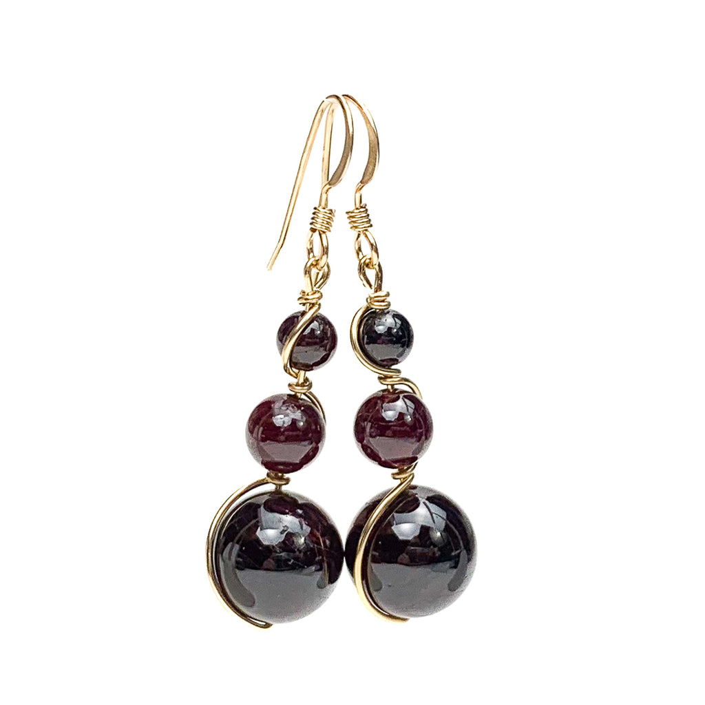 Garnet Earrings With Gold-Filled French Earwires